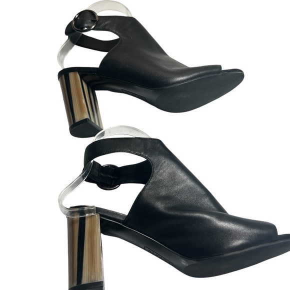 Alfani Floriss Step 'N Flex Peep Toe Leather Slingback lock Heeled Shoo Sz 8.5 - Picture 6 of 12